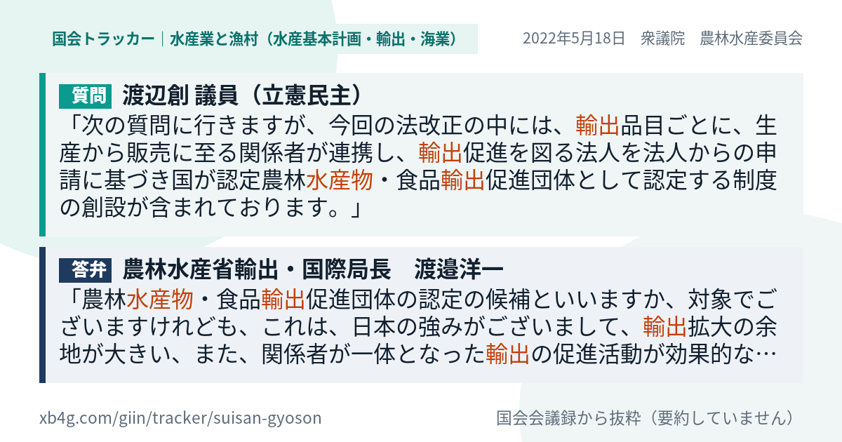 質問と答弁のカード