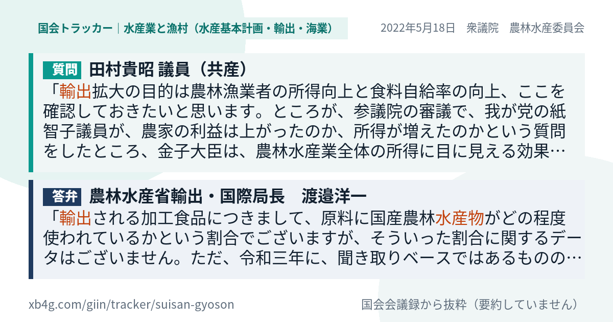 質問と答弁のカード