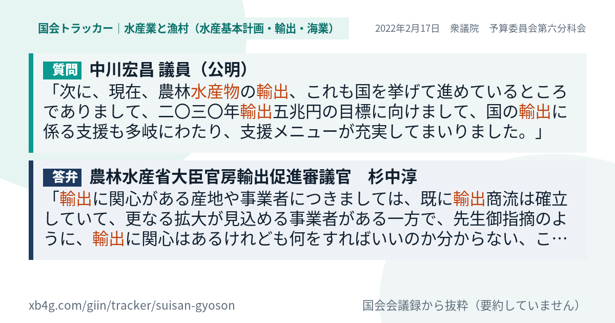 質問と答弁のカード
