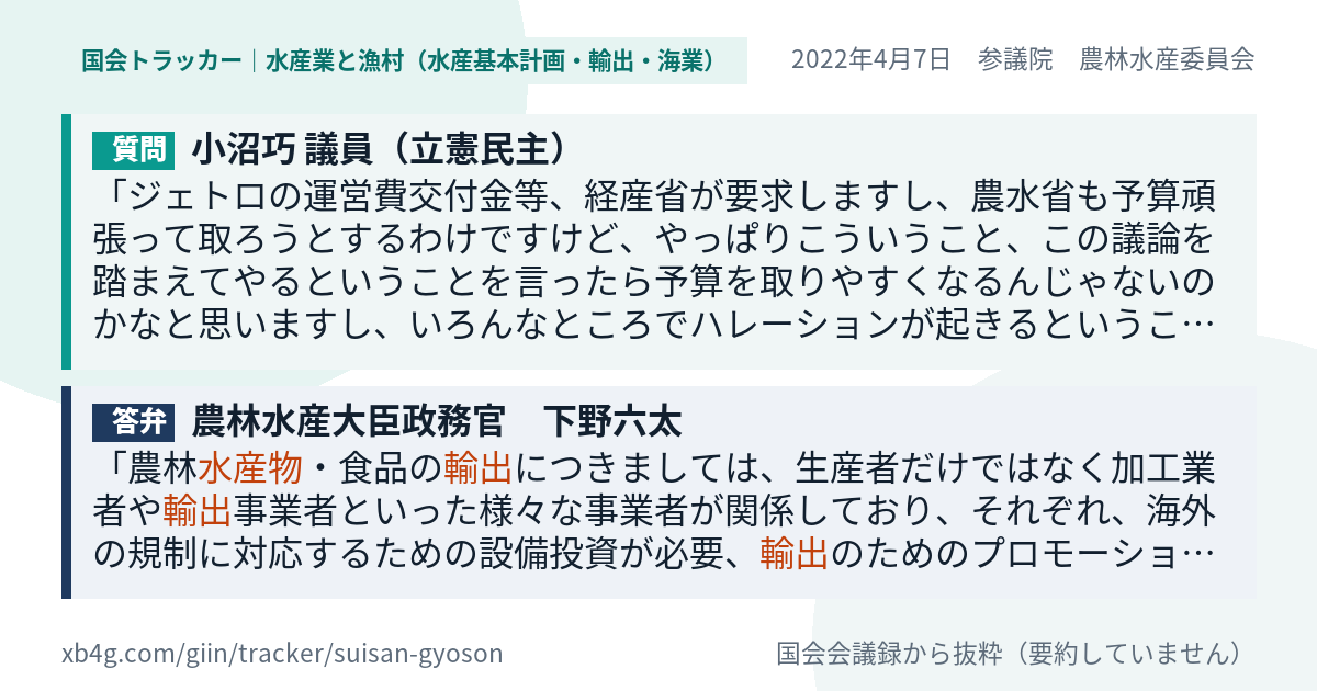 質問と答弁のカード