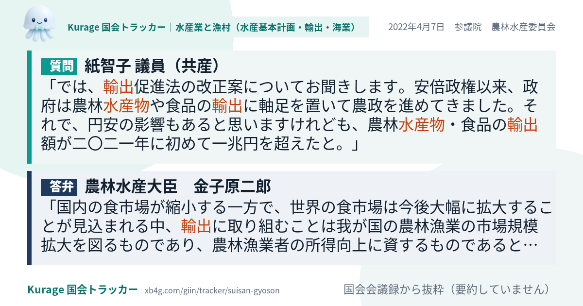 質問と答弁のカード