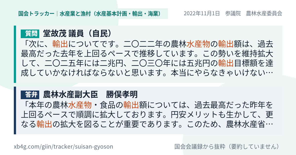 質問と答弁のカード