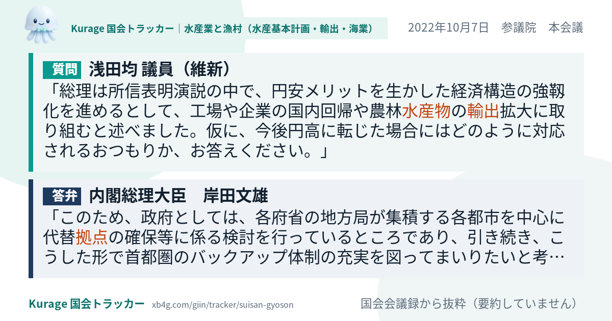 質問と答弁のカード