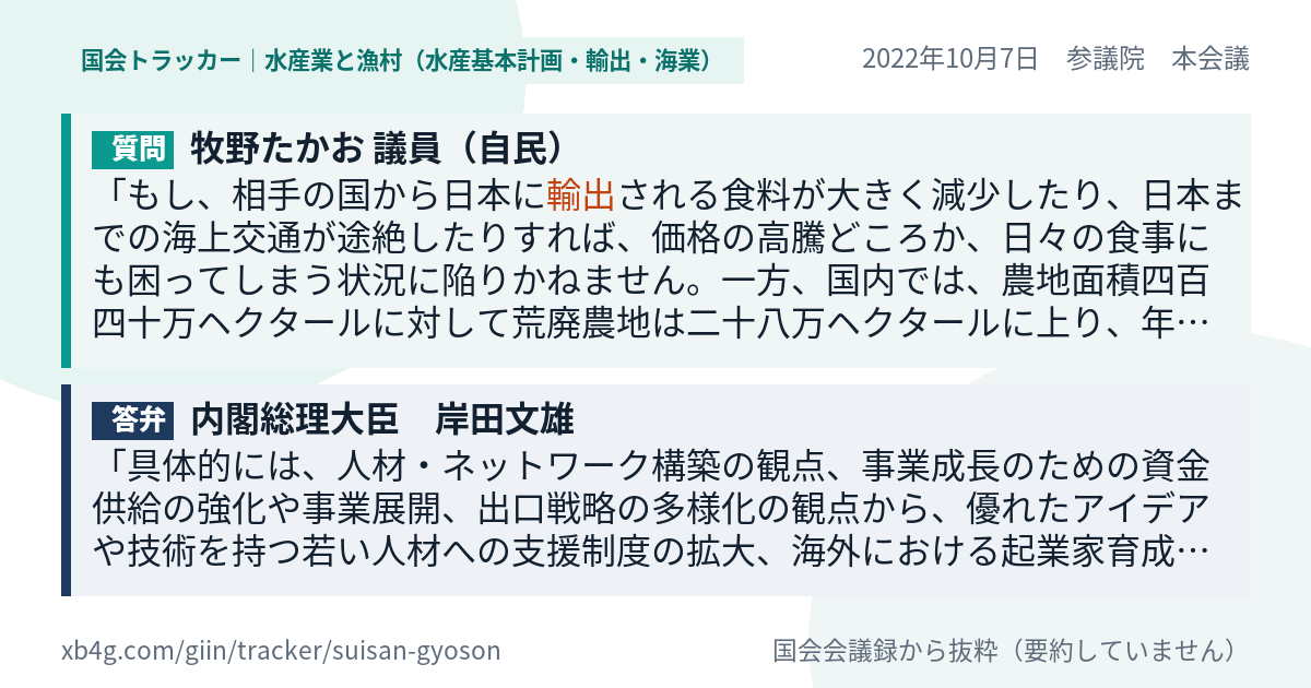 質問と答弁のカード