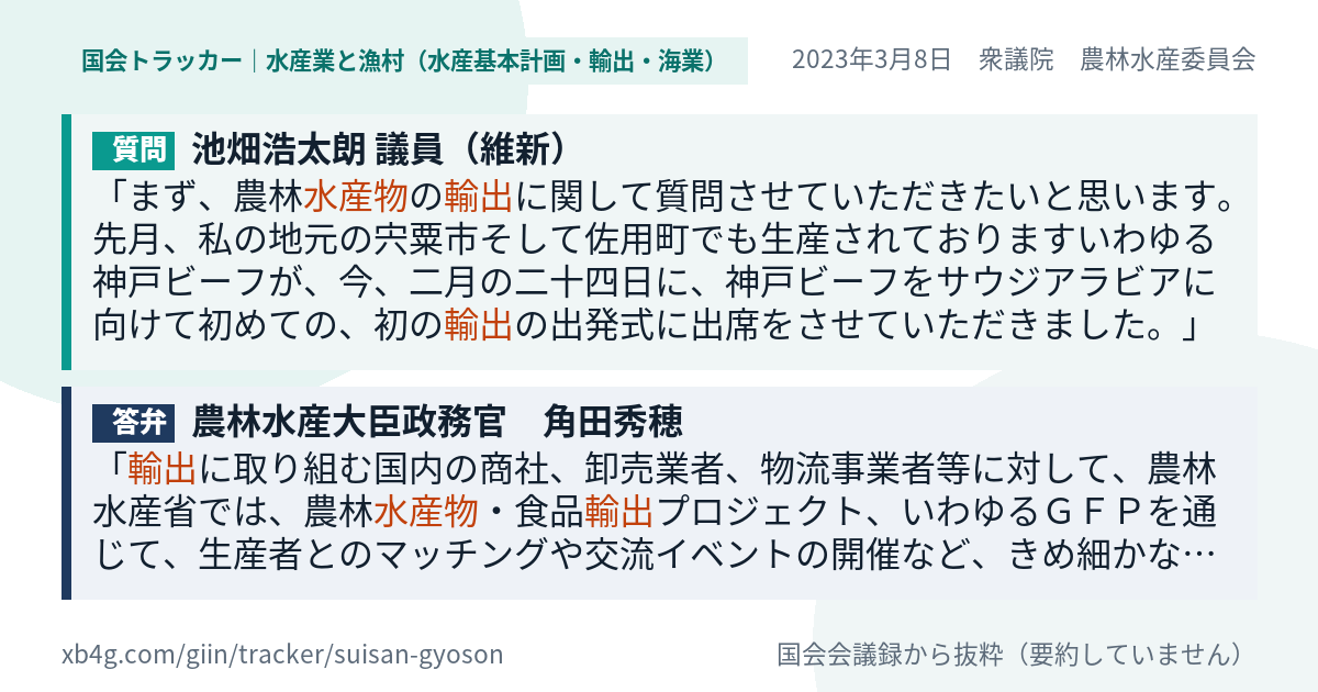質問と答弁のカード
