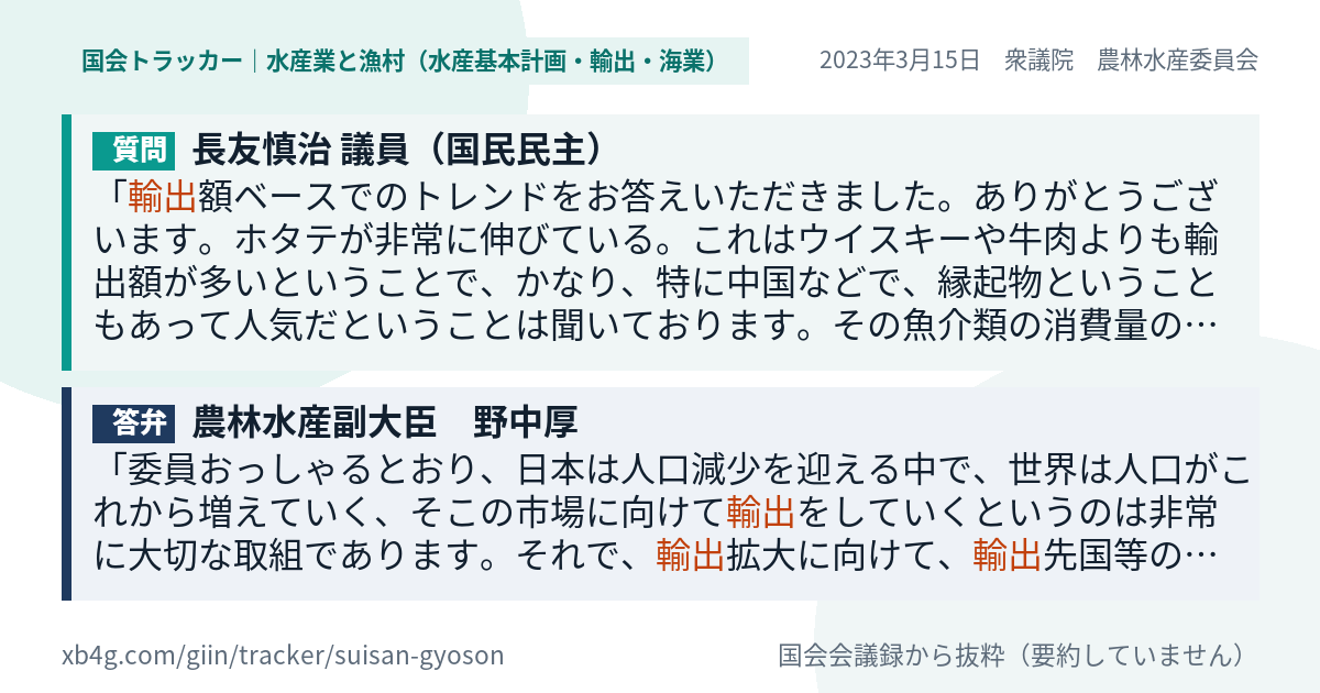 質問と答弁のカード