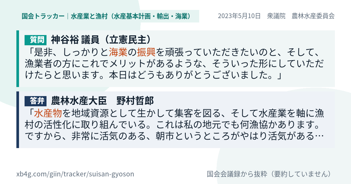 質問と答弁のカード