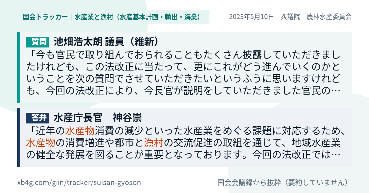質問と答弁のカード