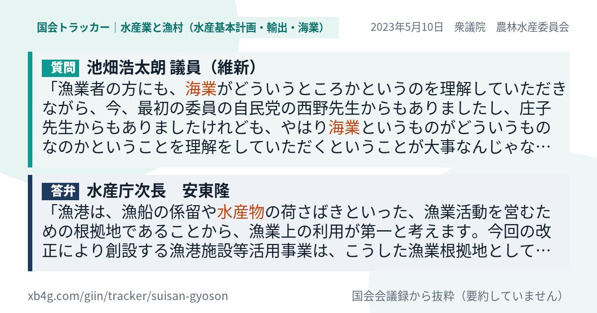 質問と答弁のカード