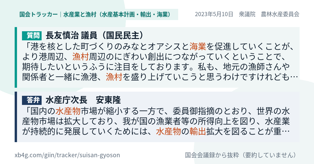 質問と答弁のカード