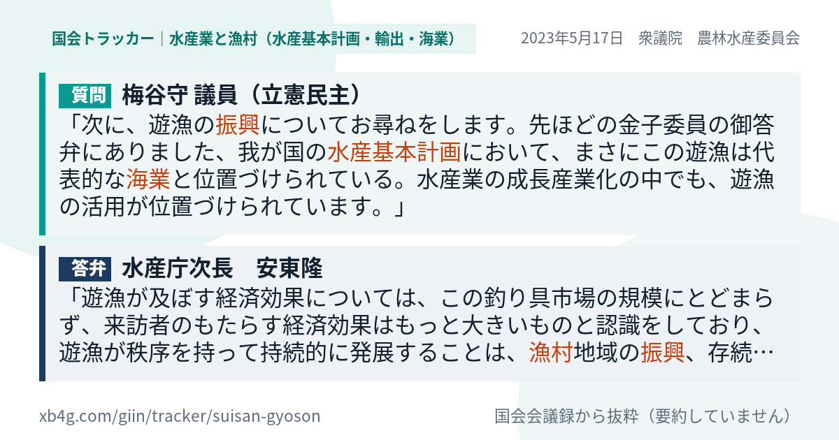 質問と答弁のカード