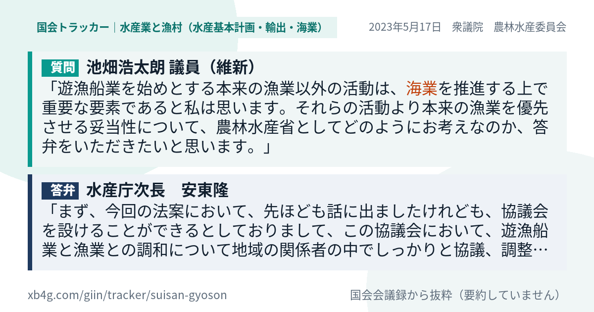 質問と答弁のカード