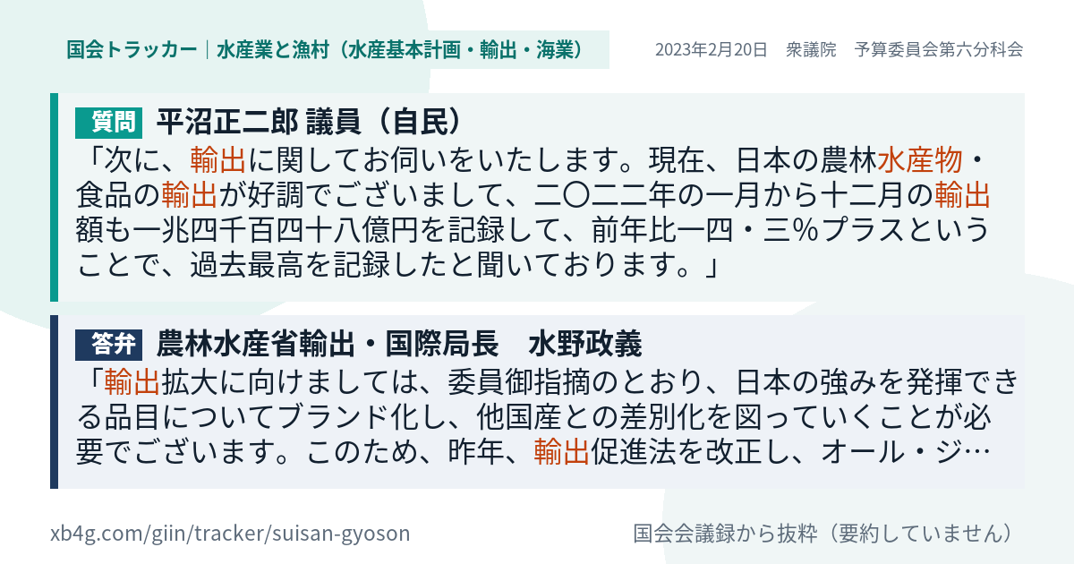 質問と答弁のカード