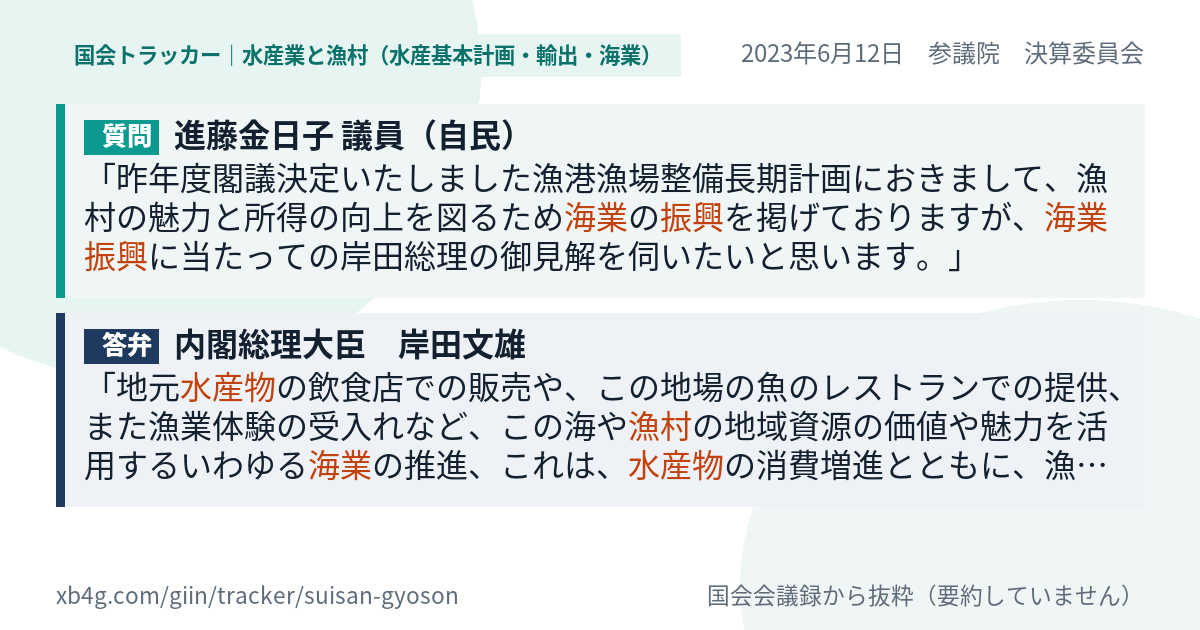質問と答弁のカード