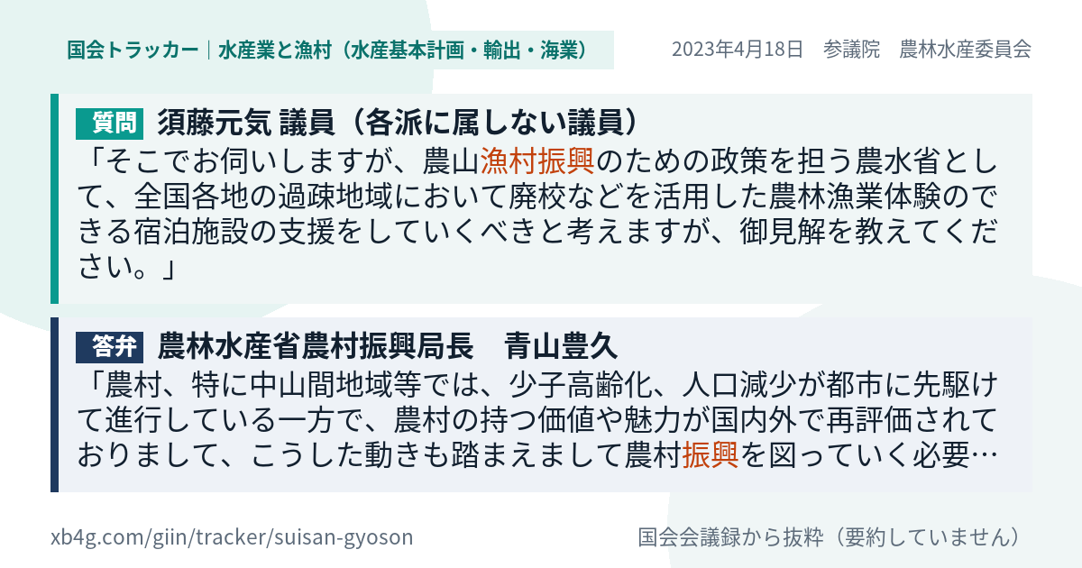質問と答弁のカード