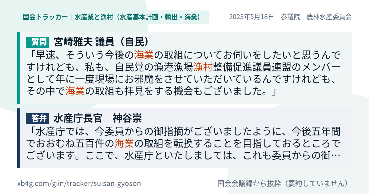 質問と答弁のカード