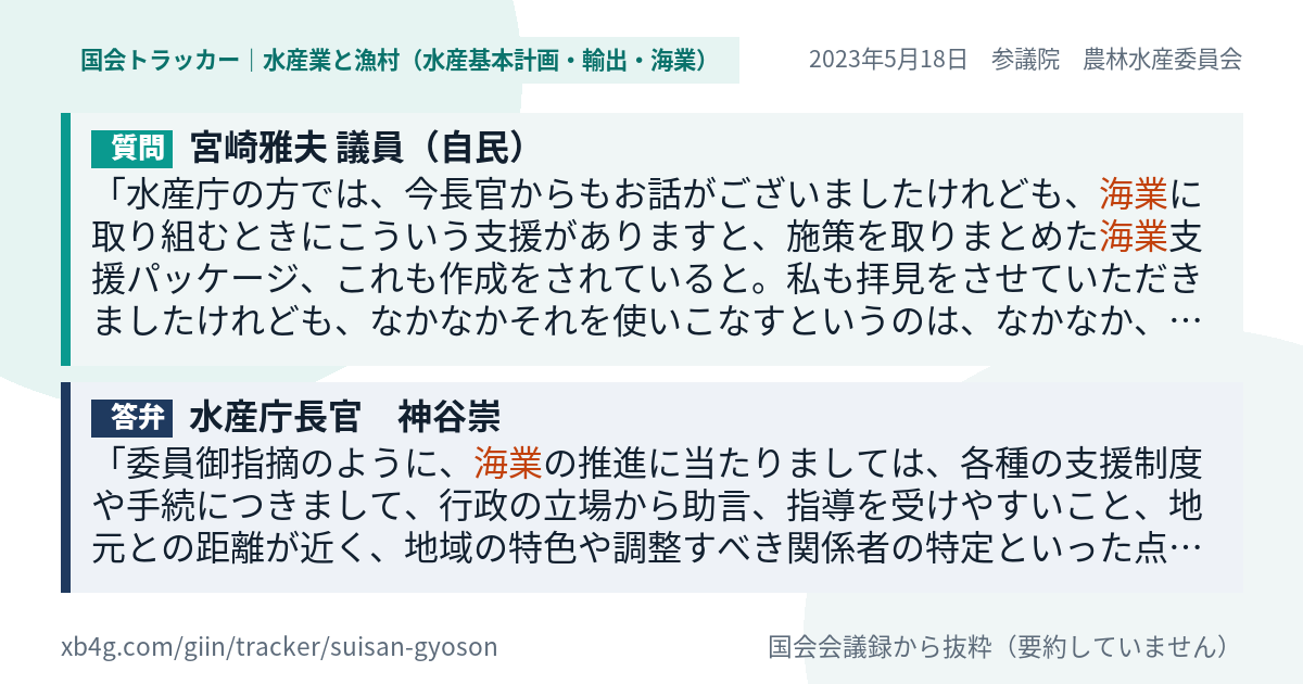質問と答弁のカード