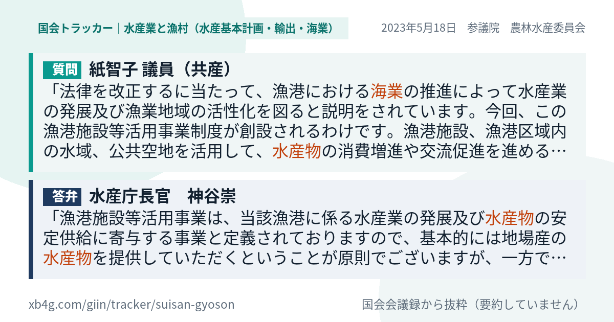 質問と答弁のカード