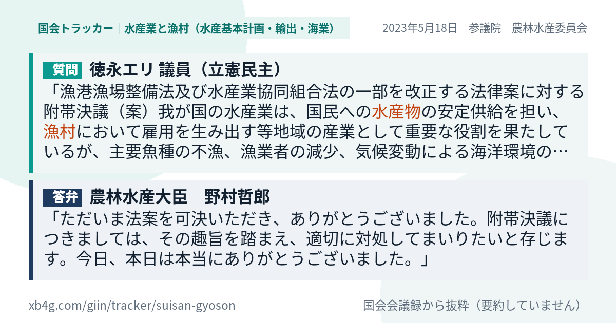 質問と答弁のカード