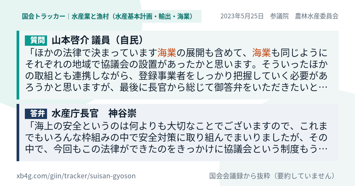 質問と答弁のカード