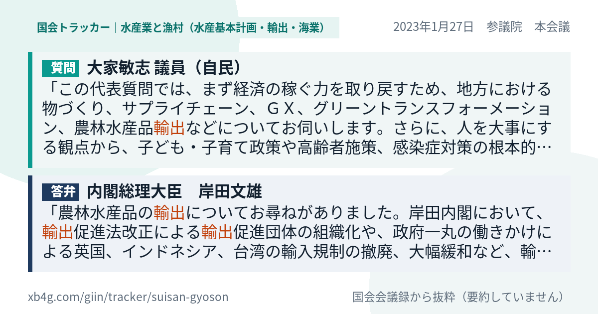 質問と答弁のカード