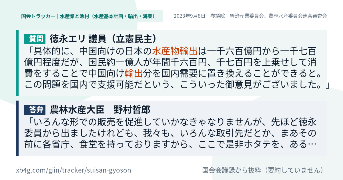 質問と答弁のカード