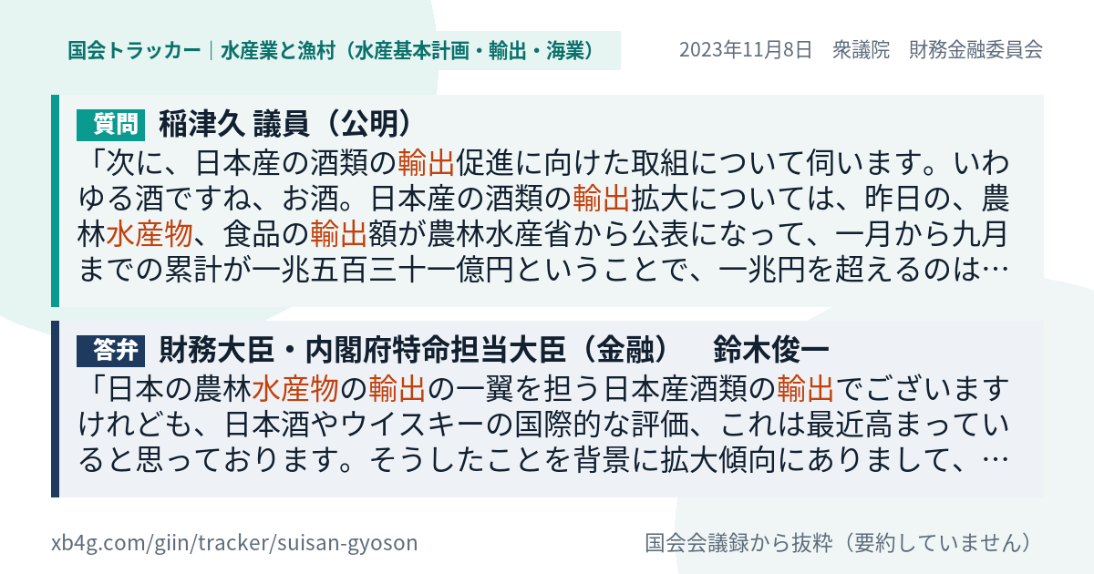 質問と答弁のカード