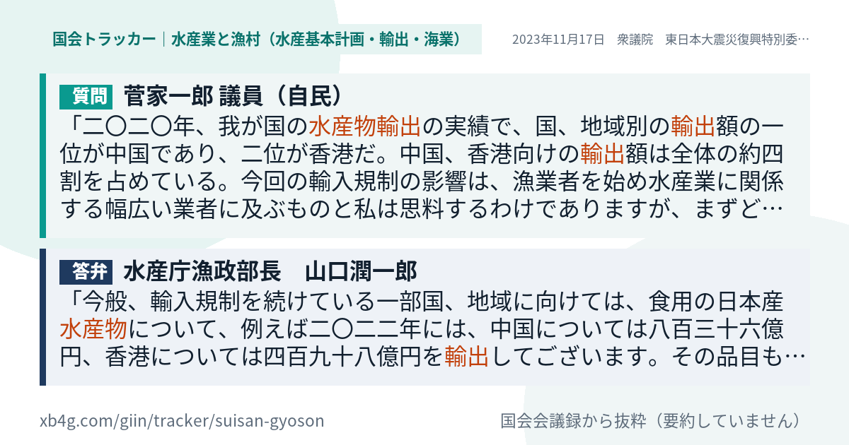 質問と答弁のカード
