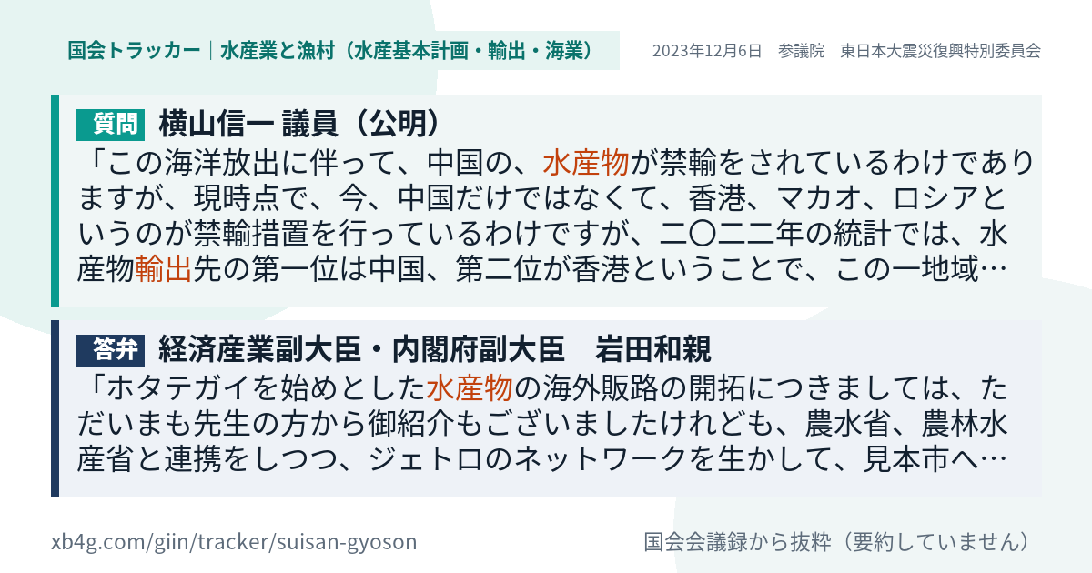 質問と答弁のカード