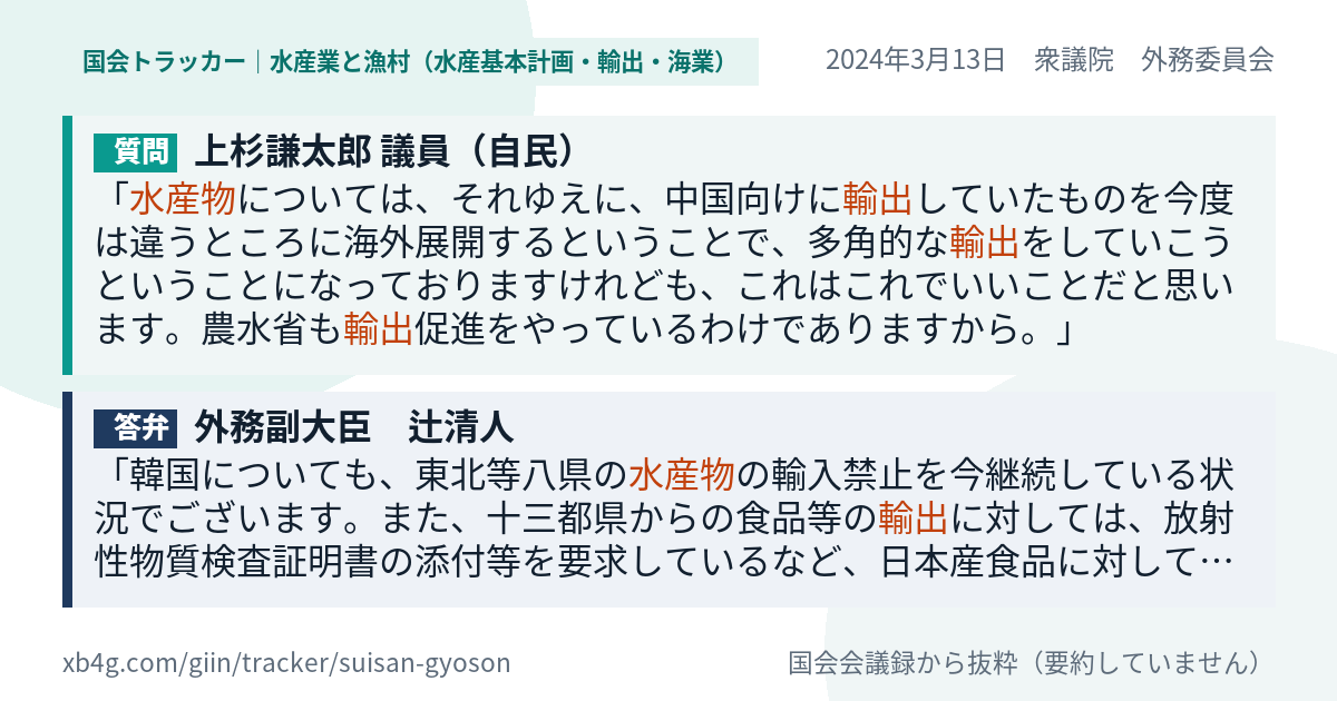 質問と答弁のカード