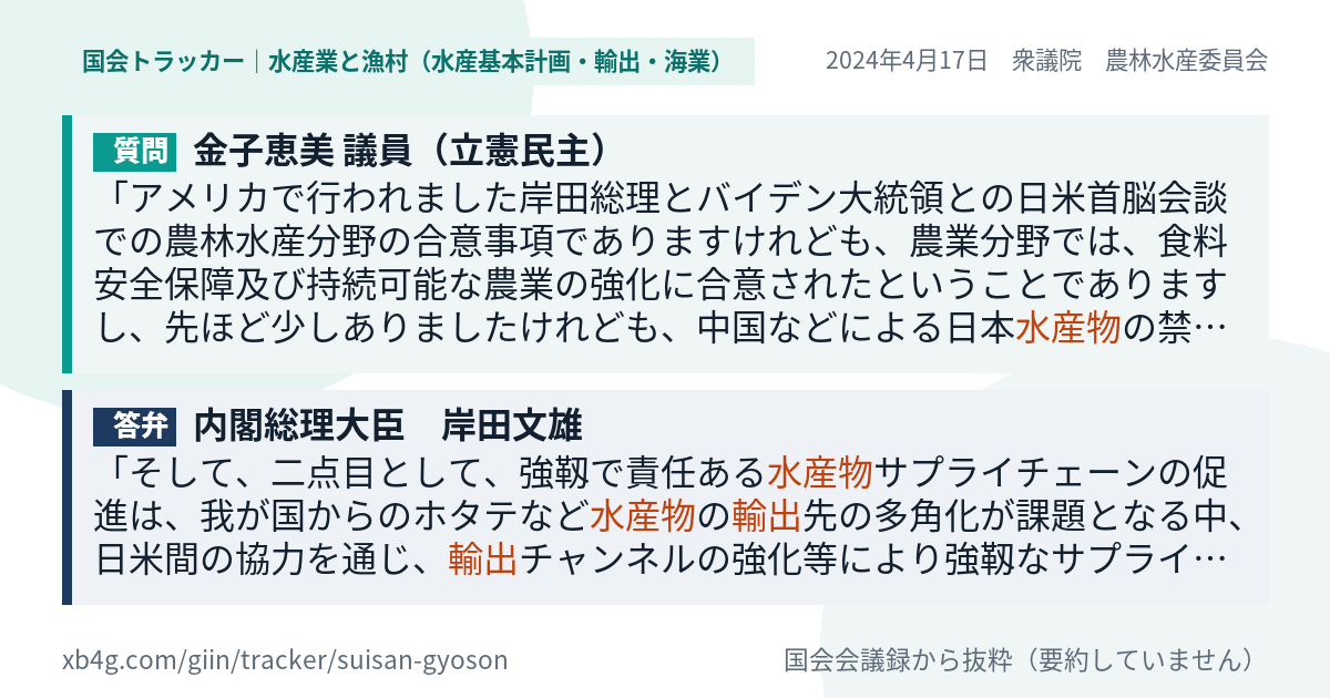 質問と答弁のカード