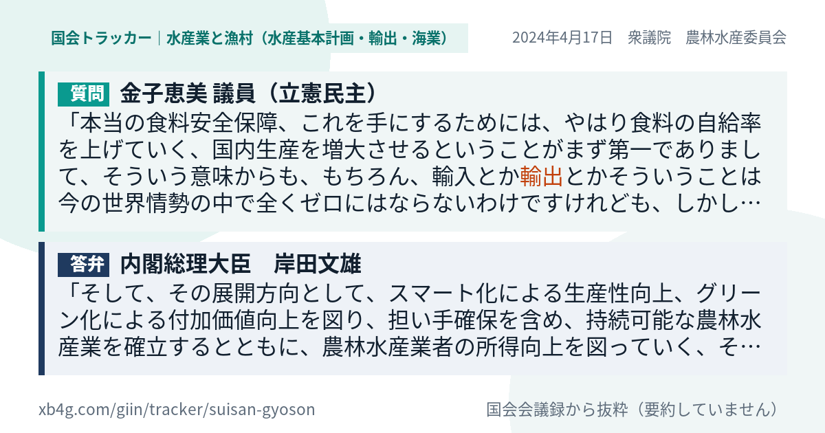 質問と答弁のカード