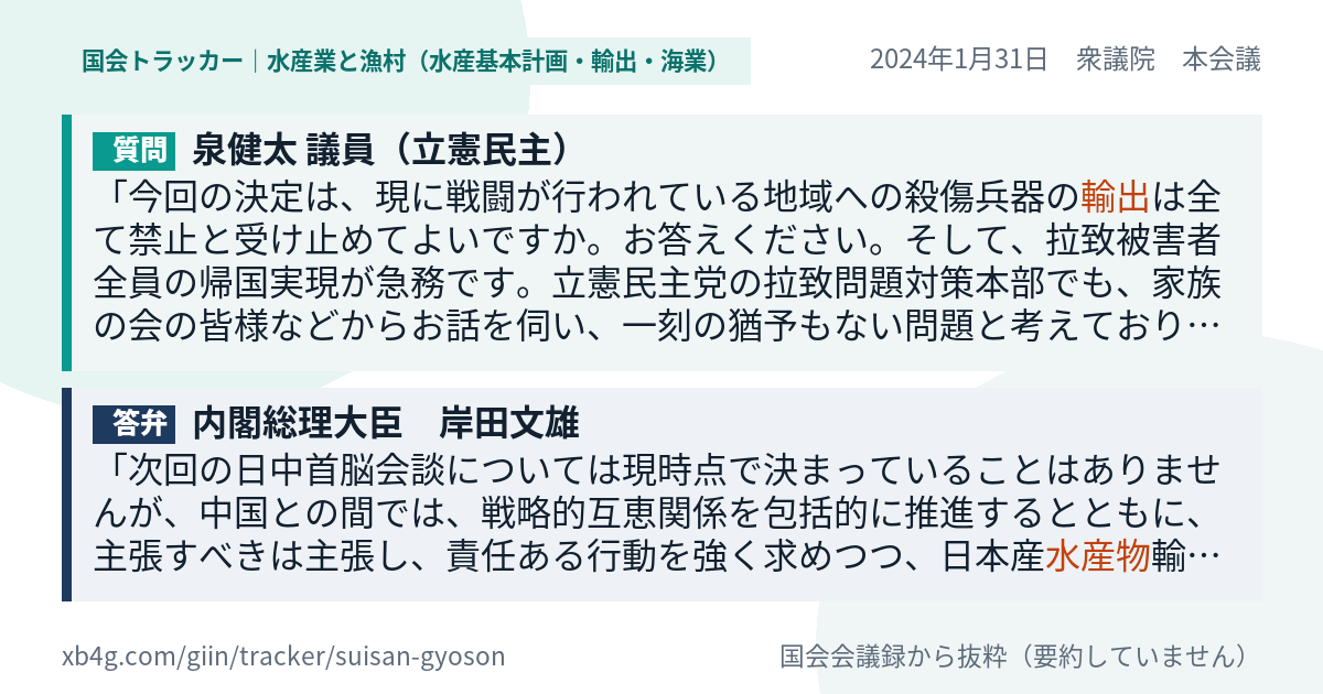 質問と答弁のカード