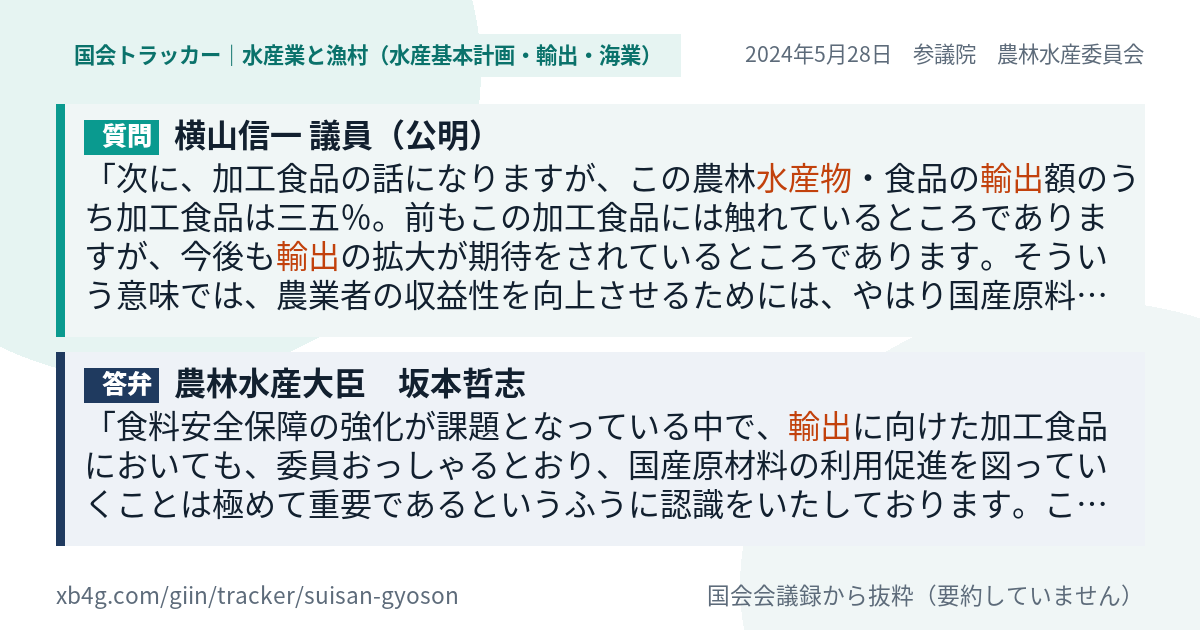 質問と答弁のカード