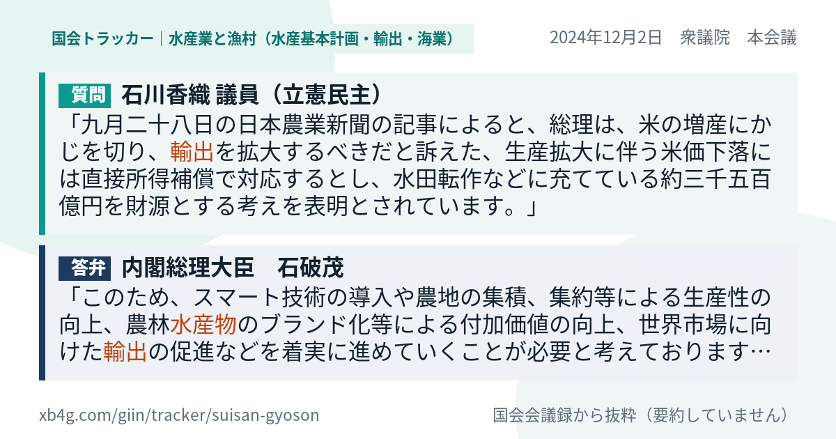 質問と答弁のカード