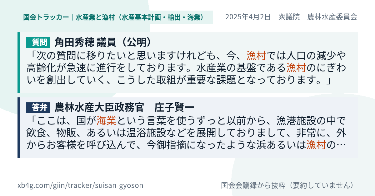 質問と答弁のカード