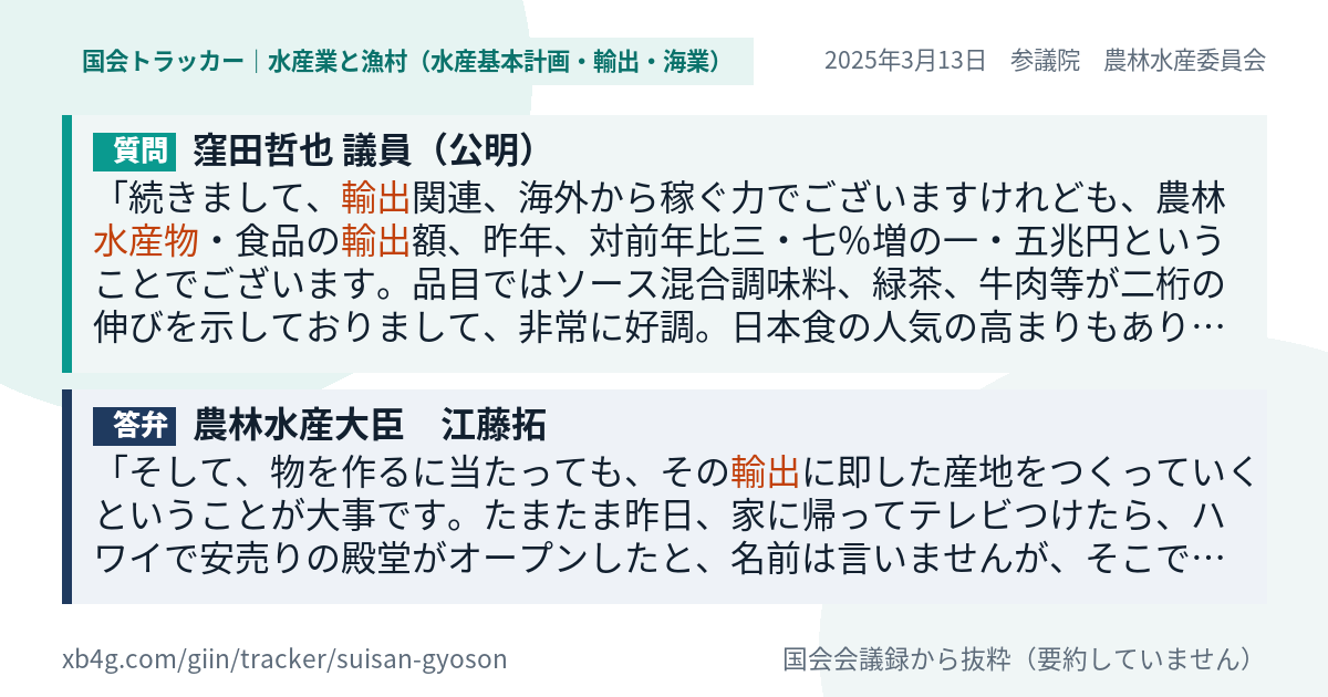 質問と答弁のカード