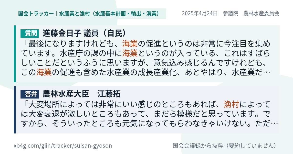 質問と答弁のカード