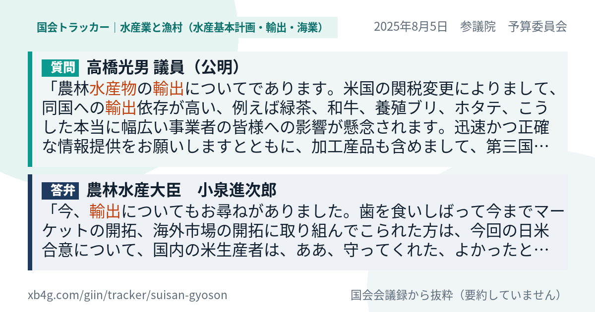 質問と答弁のカード