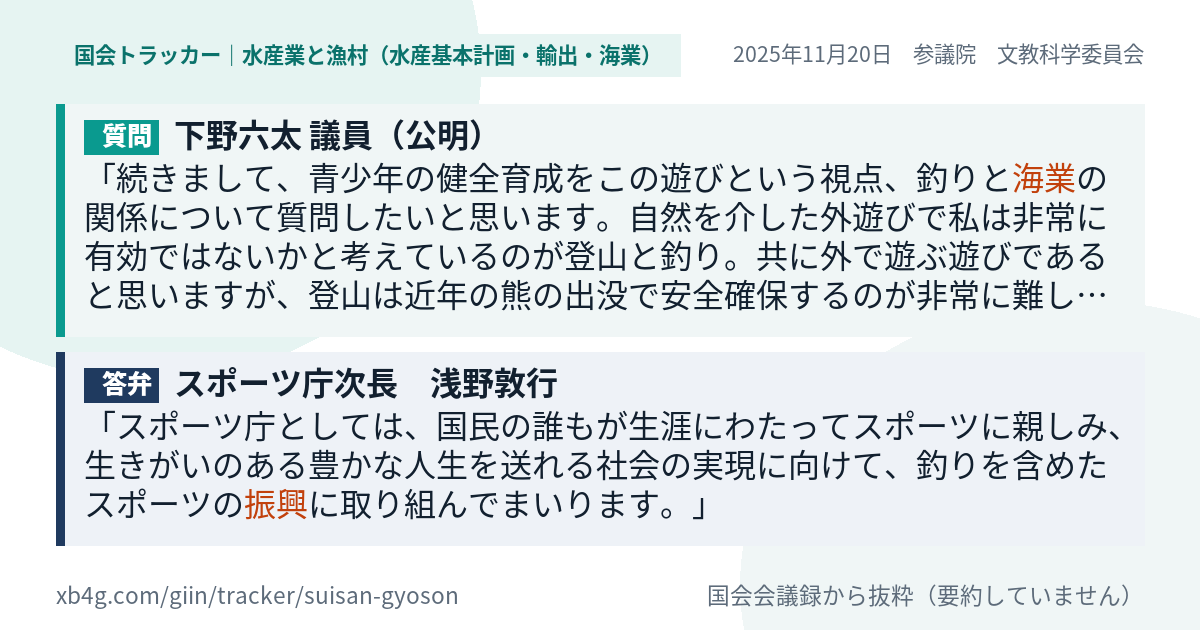 質問と答弁のカード