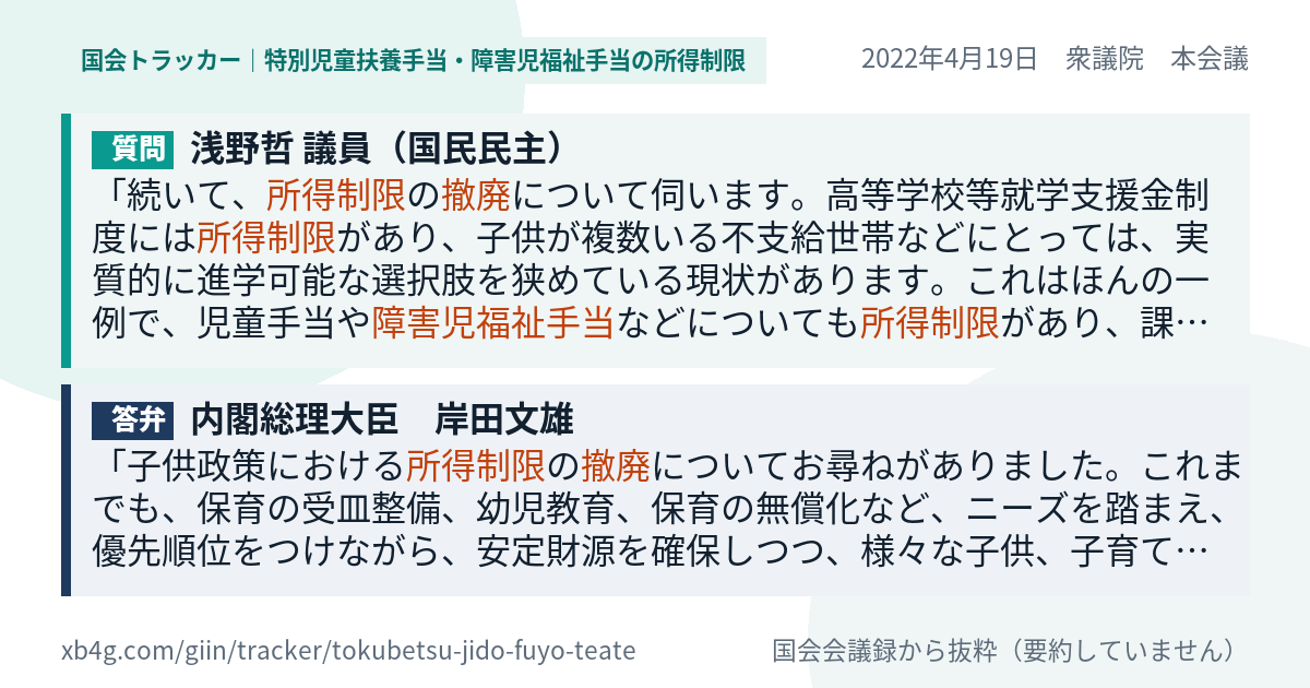 質問と答弁のカード