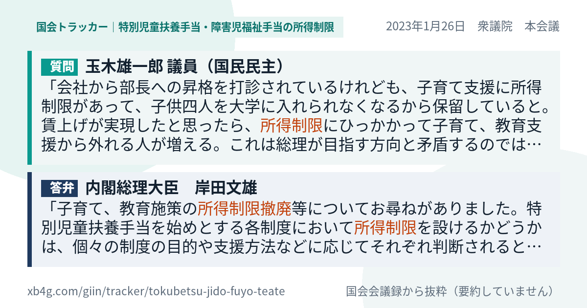 質問と答弁のカード