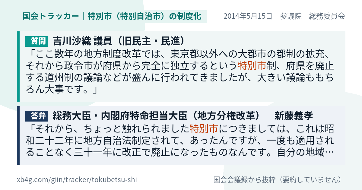 質問と答弁のカード