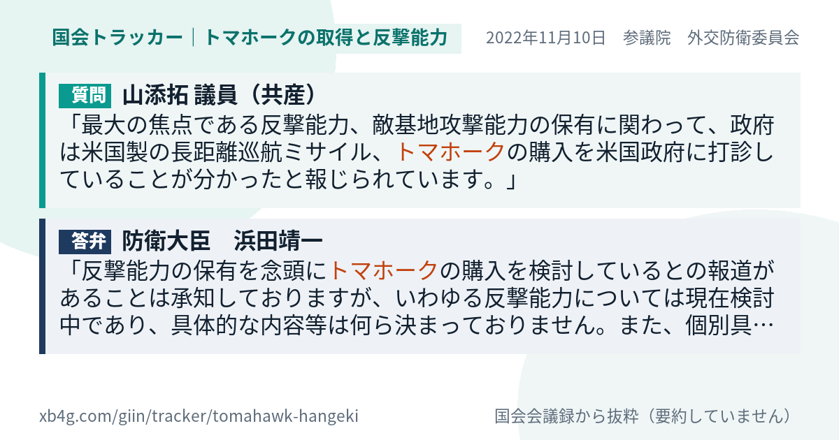 質問と答弁のカード