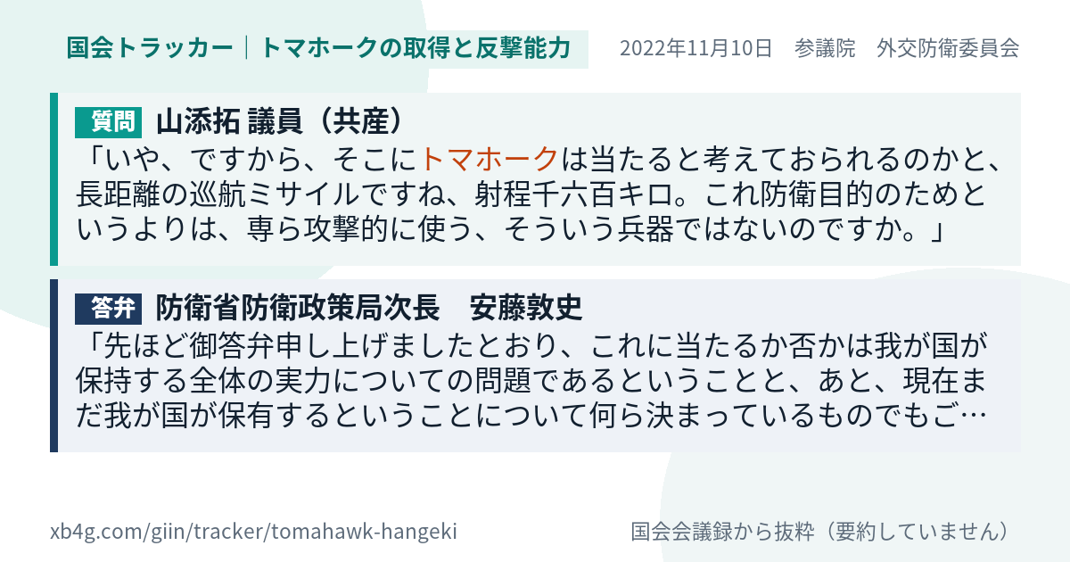 質問と答弁のカード