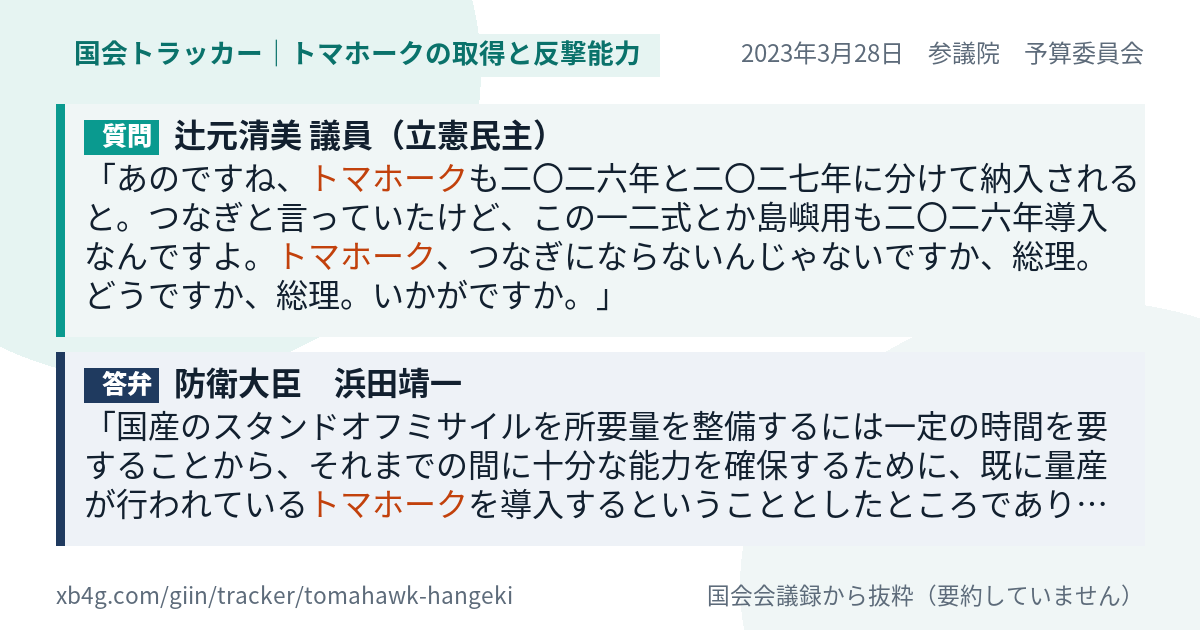 質問と答弁のカード