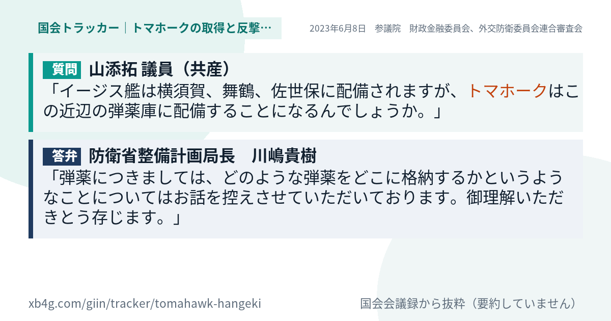 質問と答弁のカード