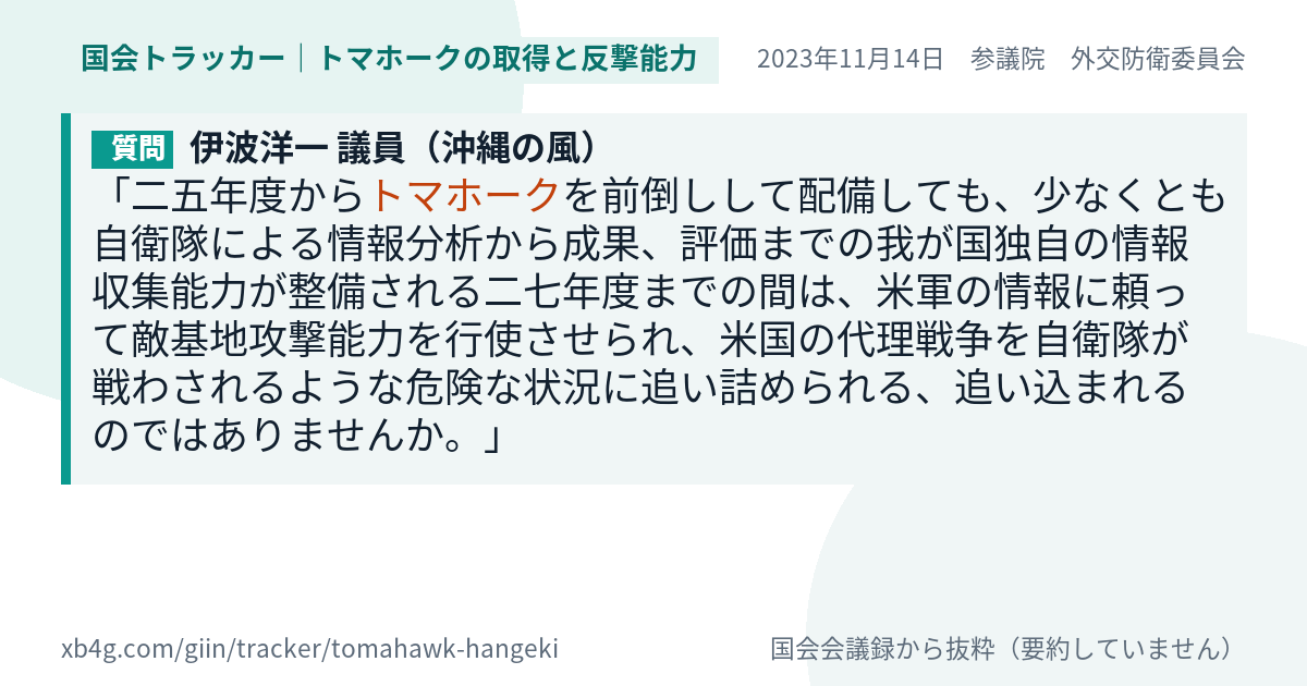 質問と答弁のカード