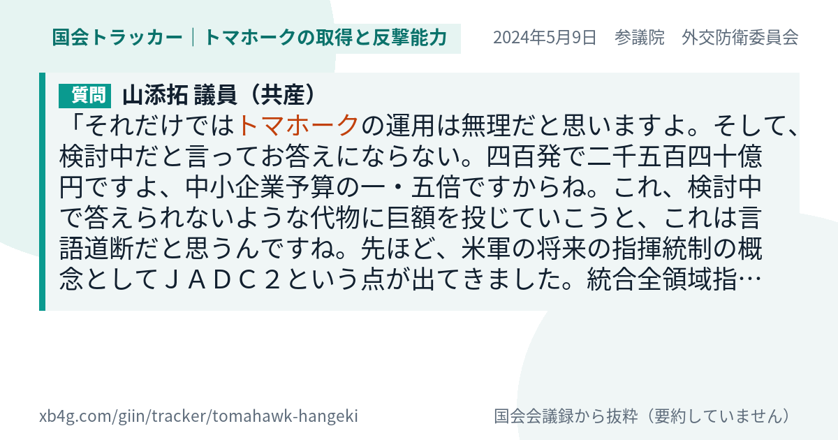 質問と答弁のカード