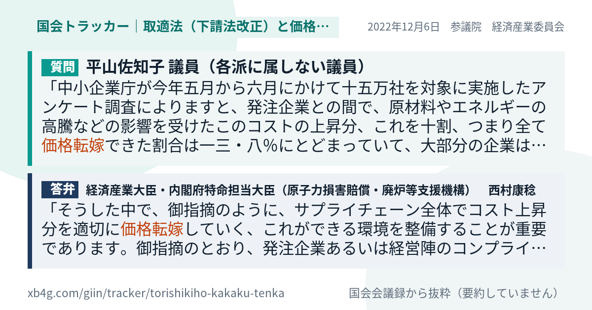 質問と答弁のカード